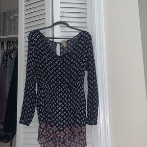 Patterned Navy Romper